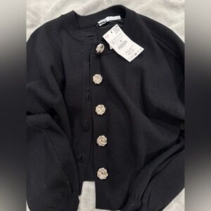 Zara Large Button Knit Cardigan